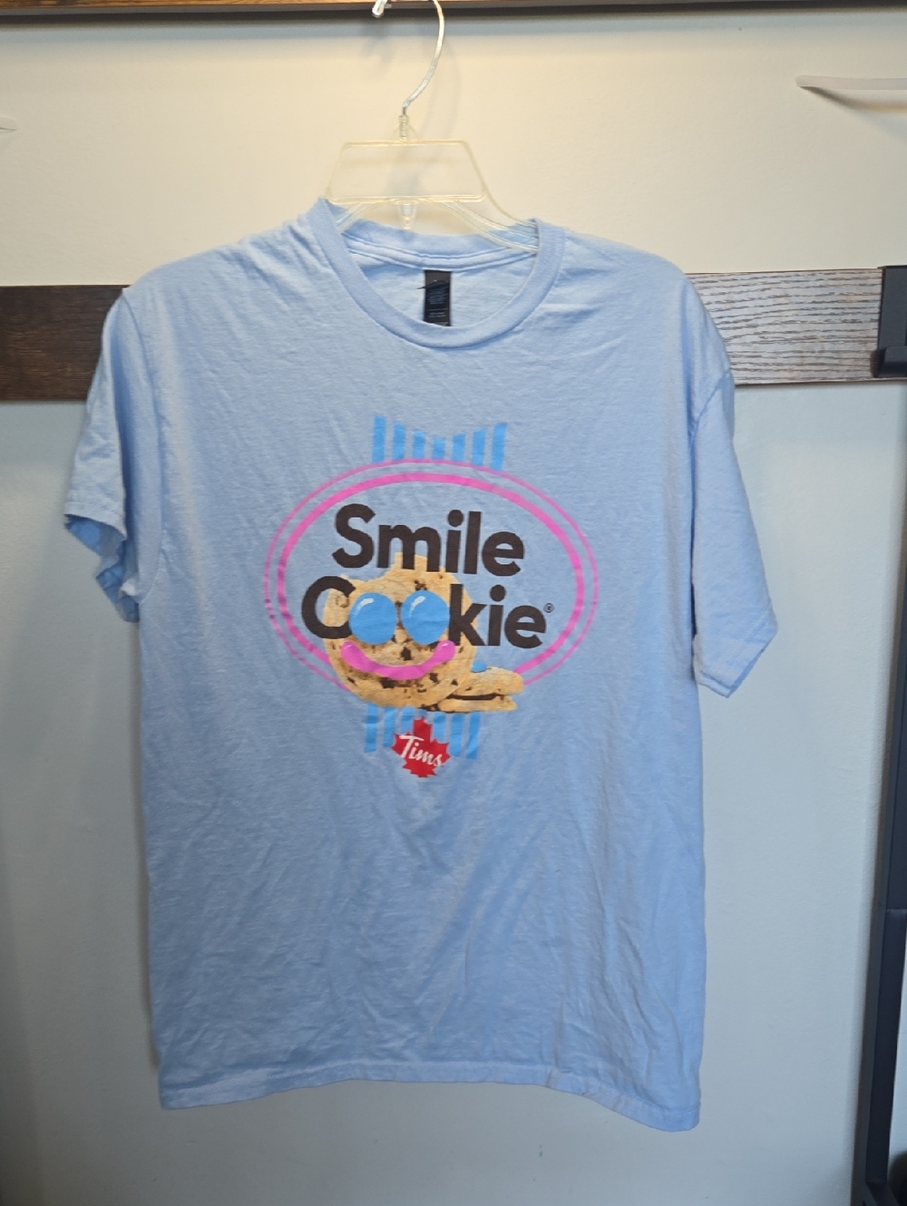 Gildan Light Blue "Smile Cookie" Graphic Tee